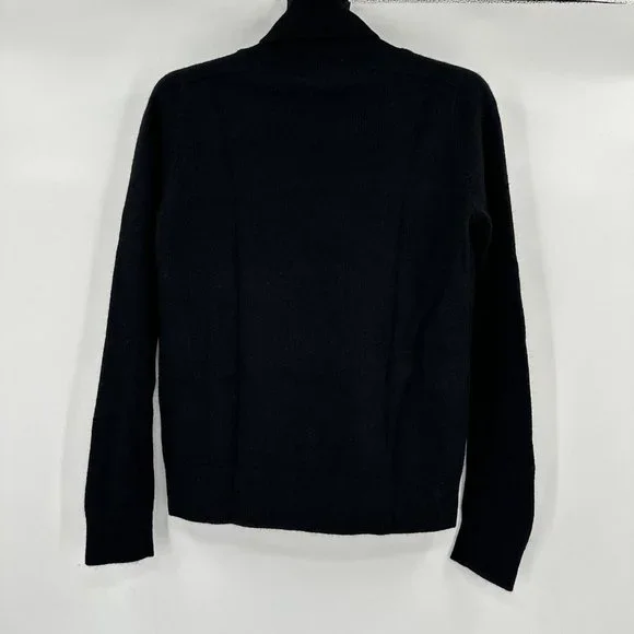 Quince Women’s Black Mongolian Cashmere Turtleneck Sweater sz M Medium NWT - Picture 3 of 4
